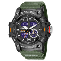 Reloj Electrónico Deportivo SMAEL 8007 para Hombre, con Doble Pantalla, Luminoso, Resistente al Agua y Correa Transparente para Exteriores