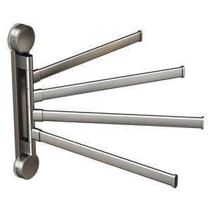 Suction Mounted Rotating Towel Rack 5 Tier Adjustable Bathroom Towel Rod Minimalist Design Iron Powder Coated - Product Image 5