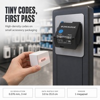 Lecteur de codes-barres 2D à montage fixe OEM pour tests sur banc, avec unités d'échantillonnage et boîtier étanche IP54 pour projets d'intégration