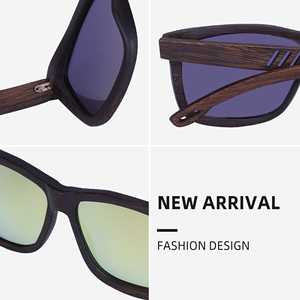 2023 Unisex Retro Custom Logo Bamboo Sunglasses Environmental Protection Timber Products Wholesale <b>Square</b> Brown Bamboo <b>Mirrors</b> - Product Image 4