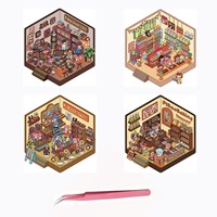 Autocollants de scène de maison 3D mignons et amusants de style chinois autocollants transparents pour scrapbooking