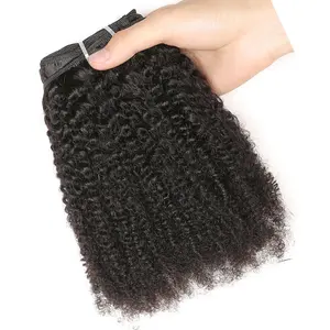 Großhandel Echthaar verlängerungen Kinky Curly Clip In Haar 115-120g Natürliche Farbe