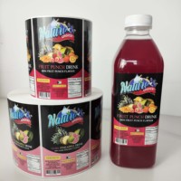 Autocollants personnalisés en vinyle, étiquettes adhésives pour emballages de boissons et de bouteilles de fruits, autocollants imperméables pour bouteilles