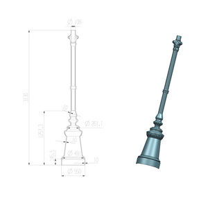 Cubierta Decorativa para Base <span class=keywords><strong>de</strong></span> Poste, <span class=keywords><strong>de</strong></span> Una o Dos Piezas, <span class=keywords><strong>de</strong></span> Hierro <span class=keywords><strong>Fundido</strong></span> o Aluminio, para Farolas <span class=keywords><strong>de</strong></span> Calle, para Exteriores - Product Image 5