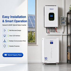 Convertisseur solaire hybride triphasé Solard 6,2 kW 51 Vdc, hors réseau/sur réseau, MPPT avec une efficacité de 90 % pour système de stockage d'énergie domestique - Product Image 6
