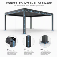 Kits de pergola en aluminium Jiake 6x3m avec toit à lames motorisées pour jardin, gazebo, terrasse, cour, patio, villa