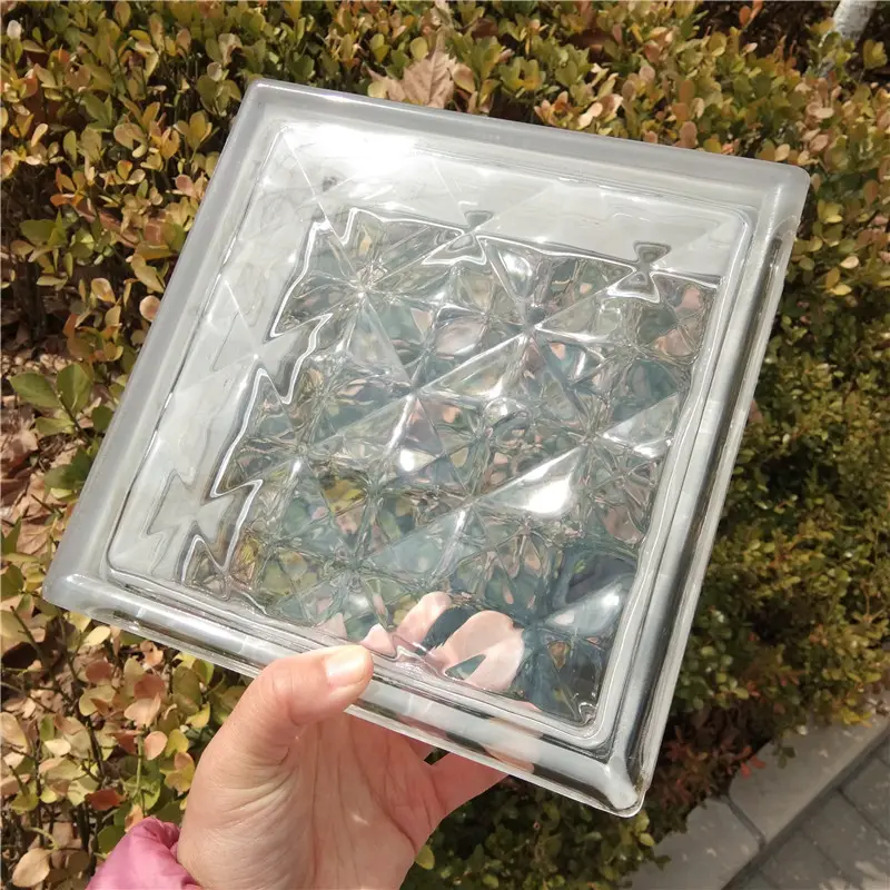 Ladrillo hueco de cristal transparente, partición cuadrada, bloques de vidrio decorativos baratos, ladrillos para vidrio de pared al aire libre
