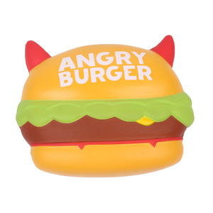 Angry Burger <b>Squishy</b> Toy PVC Soft Stress Relief Promotional Gift - Product Image 1