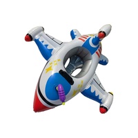 Siège de bain gonflable pour enfants en PVC coloré de 0,3 mm, en forme d'avion, 103x94cm, jouet aquatique sûr et amusant avec pistolet à eau