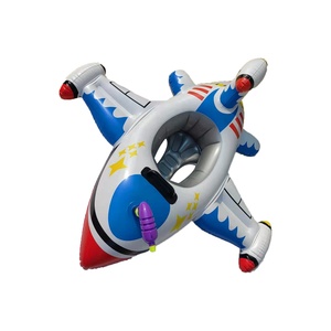 Juguetes Acuáticos de PVC de 0.3mm para Niños, Flotador Inflable con Forma de Avión, Asiento de Natación para Bebés con Pistola de Agua - Product Image 2