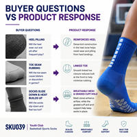Chaussettes de sport de basketball pour jeunes, pour la vente au détail, avec développement d'emballage de vente au détail