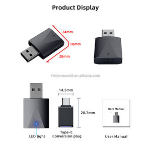 Adaptateur Mini Smart Car pour CarPlay et Android Auto - Connexion sans fil/filaire BT 5.2 USB, ajustement universel, fourni par l'usine - Product Image 1