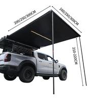 Tente de voiture en tissu Oxford imperméable avec éclairage LED, portable quatre saisons pour SUV, fourgonnette, véhicules tout-terrain 1,6m/2m