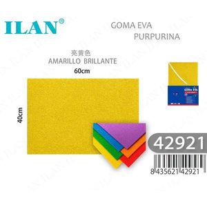 Foglio di Schiuma EVA 40x60cm Giallo Brillante con Glitter, Materiale per Artigianato - Product Image 1
