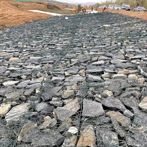 Panier gabion en treillis métallique <span class=keywords><strong>hexagonal</strong></span> tissé pour le contrôle des inondations fluviales, le renforcement et le chargement de pierres - Product Image 6