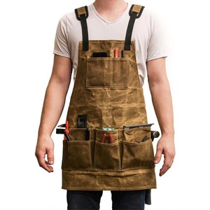 Muestra gratuita: Delantal de trabajo de lona encerada resistente con bolsillos - Edición Deluxe con hebilla de liberación rápida, ajustable hasta talla XL - Product Image 2