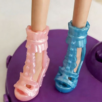 Mini Chaussures de Princesse pour Poupées, Accessoires de Déguisement pour Enfants, Jouets Éducatifs, Accessoires pour Maison de Poupée, Chaussures en Plastique PVC