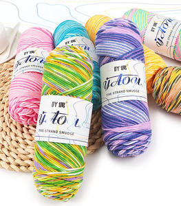 Super Promotion Fil Volumineux Fantaisie 100% Acrylique pour Crocheter et Tricoter Couleurs Mélangées pour Bébé, 5 Brins, Lait Coton, <span class=keywords><strong>Pelote</strong></span> <span class=keywords><strong>de</strong></span> 100g - Product Image 2