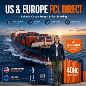 บริการขนส่งสินค้าทางทะเลแบบ FCL จากจีนไปยังสหรัฐอเมริกาและยุโรป ตู้คอนเทนเนอร์ขนาด 40HQ รับสั่งขนส่งเต็มตู้  จัดส่งรวดเร็ว เชื่อถือได้ พร้อมบริการจองล่วงหน้า - Product Image 1