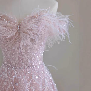 Vestidos de noche elegantes con hombros descubiertos para mujer, vestidos de fiesta formales modernos, encaje de lentejuelas, cintura Natural, falda de graduación, para fiesta de graduación - Product Image 4