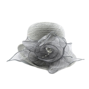 Chất Lượng Cao New Elegant Đảng Mũ Cưới Mùa Hè Thời Trang Nữ Organza Nhà Thờ Hat - Product Image 5