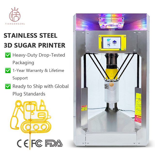 TIANGONGZHU Professional High Precision Automatic TH3D170 Commercial 3D Food Grade Sugar Painting Printer