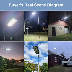 Farola Solar Todo en Uno de 600W-1000W <span class=keywords><strong>con</strong></span> Panel Monocristalino, Lámpara LED ABS Impermeable IP65 para Iluminación de Carreteras y Estacionamientos - Product Image 5