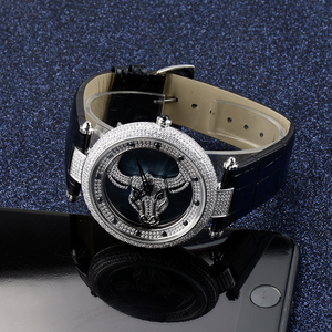 Relojes de Pulsera de Cuarzo para Pareja con Esfera Giratoria de Acero Inoxidable de Primera Calidad con Incrustaciones de Diamantes, Cristal de Zafiro y Correa de Cuero, Modelo "Buena Fortuna" - Product Image 6