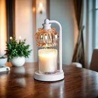 Lampe chauffe-bougie en métal au design européen simple, abat-jour floral d'intérieur, pour brûleur de cire parfumée, idéale pour chambre à coucher