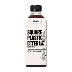 Botella de Plástico Cuadrada para Bebidas de 350 ml (12 oz), Transparente, de PET, con Tapa de Rosca, para Jugos, Leche, Refrescos - Product Image 2