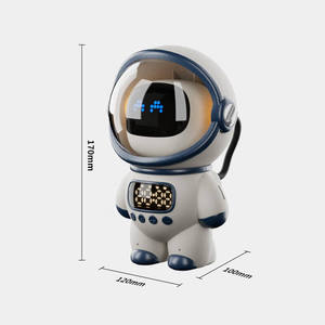<span class=keywords><strong>Robot</strong></span> éducatif ALBASSA de haute qualité avec haut-parleur intelligent, design astronaute, veilleuse sans fil, musique et roues Mecanum - Product Image 1