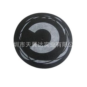 Almohadilla de fieltro no tejido, redonda, negra y gris, de diseño moderno, para tocadiscos, accesorio para posavasos. - Product Image 1