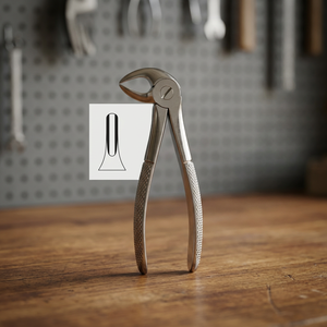 BK Industries Pince d'extraction dentaire manuelle en acier inoxydable, poignée moletée argentée, instrument chirurgical de classe I, 12 positions de mâchoires - Product Image 4