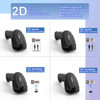 Escáner de código de barras 2D inalámbrico de mano Xincode, lector de código de barras industrial USB 2,4G, escáner de código QR, escáneres de código de barras de almacén 1D