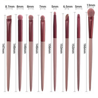 Ensemble de pinceaux de maquillage personnalisés avec logo, 14 pièces, marque privée, pour blush, contour, fard à paupières, sourcils, nez, détails, outils de beauté