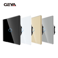 Interrupteurs muraux intelligents GEYA en gros, norme européenne 86*86mm, Wifi, 3 gangs, 1 voie, tactiles