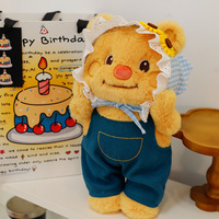Neues Plüsch-Teddybär-Kleidungsspielzeug im Farmhouse-Stil, weiches und niedliches Plüschtier, Baby-Puppe, Kuschelkissen, Geschenk, Heim-Sofa-Dekorationsspielzeug