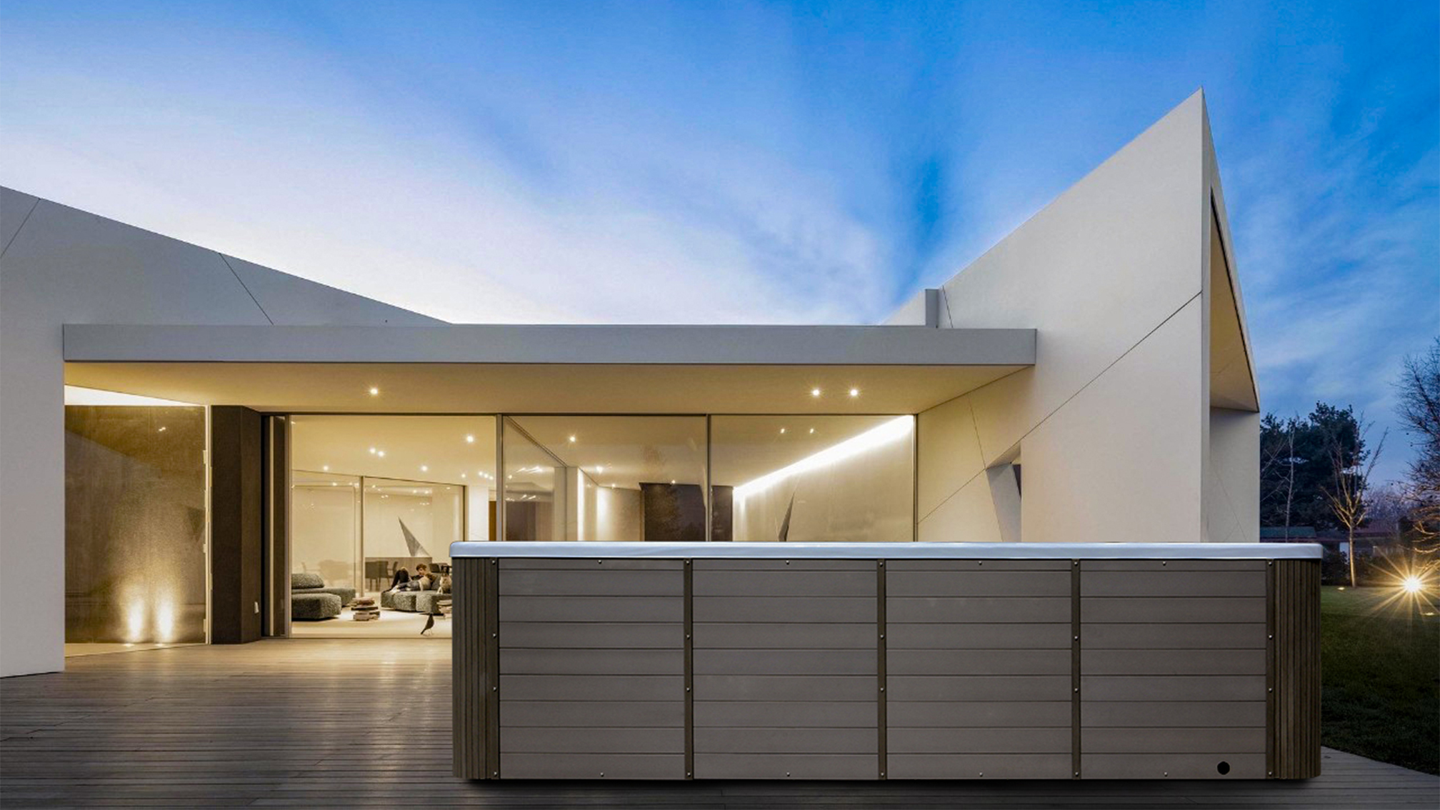 5.9 Meters Luxury Hydro Massage Outdoor Hot Tub And Swim Spa Combo 0