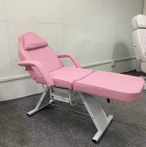 Sillón de Masaje de Belleza Plegable de PU Negro y Blanco con Patas Ajustables, Silla de Barbero para Tatuajes, Terapia Facial y Pestañas, Económico - Product Image 3