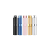 Mini bouteille en verre pour diffuseur de parfum, emballage de luxe, ml, flacon rond en métal avec spray rechargeable