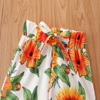 Ensembles de vêtements adorables pour filles, imprimés de fleurs, tenues personnalisées pour enfants, 2 pièces, vêtements décontractés pour bébé fille à volants