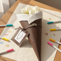 Sac de décoration pour bouquet en cuir PU, sac d'emballage de bouquet tendance, sac de bouquet de fleurs de luxe pour la fête des mères et les cadeaux de mariage