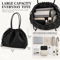 Sac fourre-tout en tissu Taslon 280g grande capacité, style Hobo, pour marques de détail, vente en gros, approvisionnement en vrac, OEM
