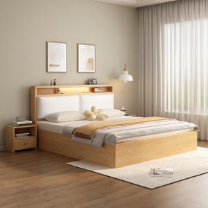 Modern European Wall <b>Bed</b> 1.5m Double and 1.8m <b>Single</b> With <b>Storage</b> Rack Solid Oak Wood for Rental Room MY8972 MY8972 - Product Image 5