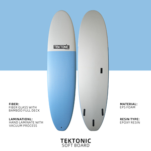 Vente en gros d'usine OEM de planches de surf |   Planche de surf 8'0" 92L en fibre de verre souple, entièrement en EPS, époxy, sous vide, pour débutant, à louer, noyau en EPS + bambou intégral - Product Image 1