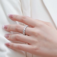 Bague de mariage ronde en argent sterling 925 avec diamant Moissanite VVS, alliance éternelle complète, bague de fiançailles, bijoux fins 2mm 4mm 5mm