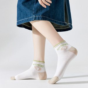 Women Ankle Socks Thin Breathable Cotton Gradient Pattern Summer Casual Loose Fit Boat Socks - Product Image 4