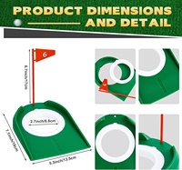 Aides au putting de golf en plastique d'intérieur Offre Spéciale pratique de la coupe de golf Aides à l'entraînement Un ensemble de 9 mini coupe de putting verte de golf avec drapeau