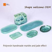 Handgemachte Poly resin Serviert ablett Multifunktions-Marmor Textur Wirbel dekorative ovale Form für Hotel Restaurant Heimgebrauch