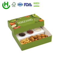 Boîte à salade en papier blanc personnalisée Hongchang OEM avec porte-sauce, emballage alimentaire en deux parties pour restaurant à emporter
